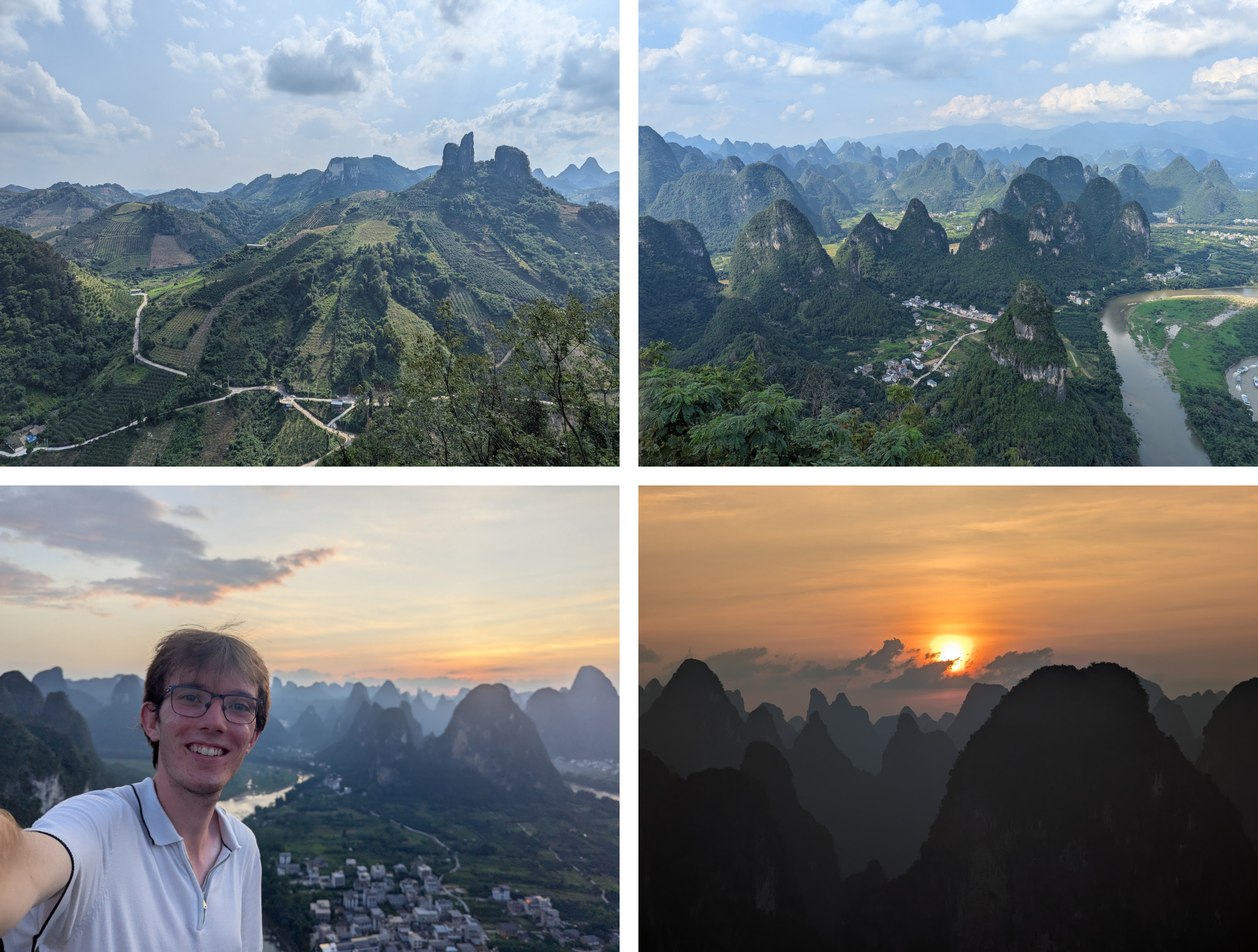 Collage of photos from Yangshuo